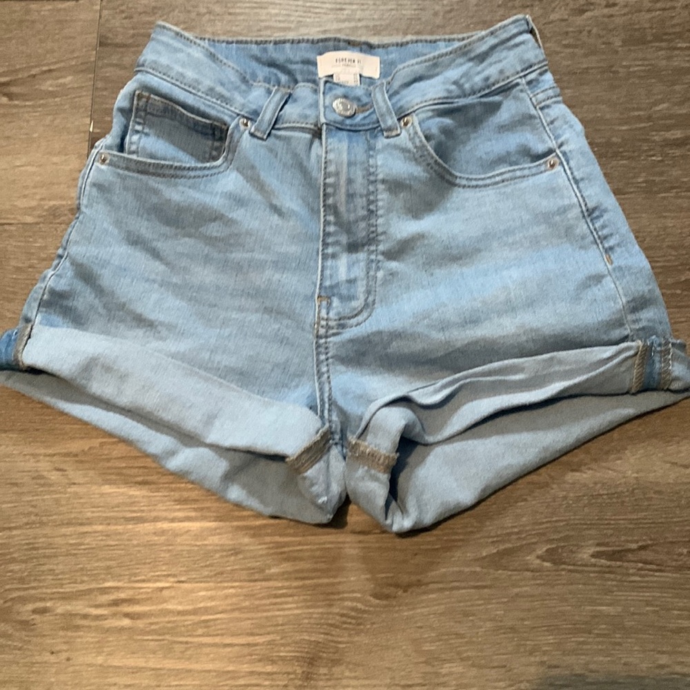forever 21 premium high rise curvy denim shorts